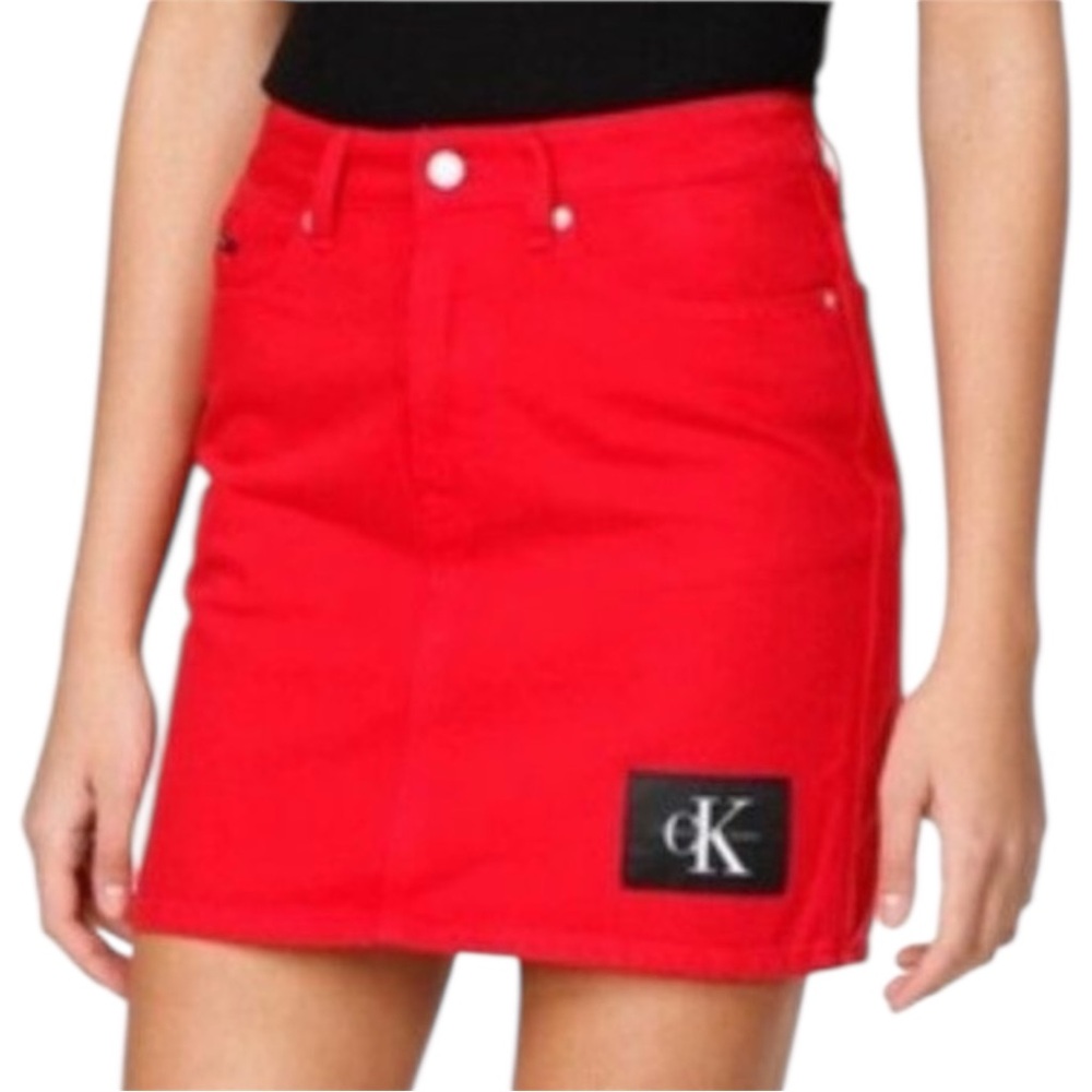 NWT Calvin Klein Jeans Red Mini Skirt